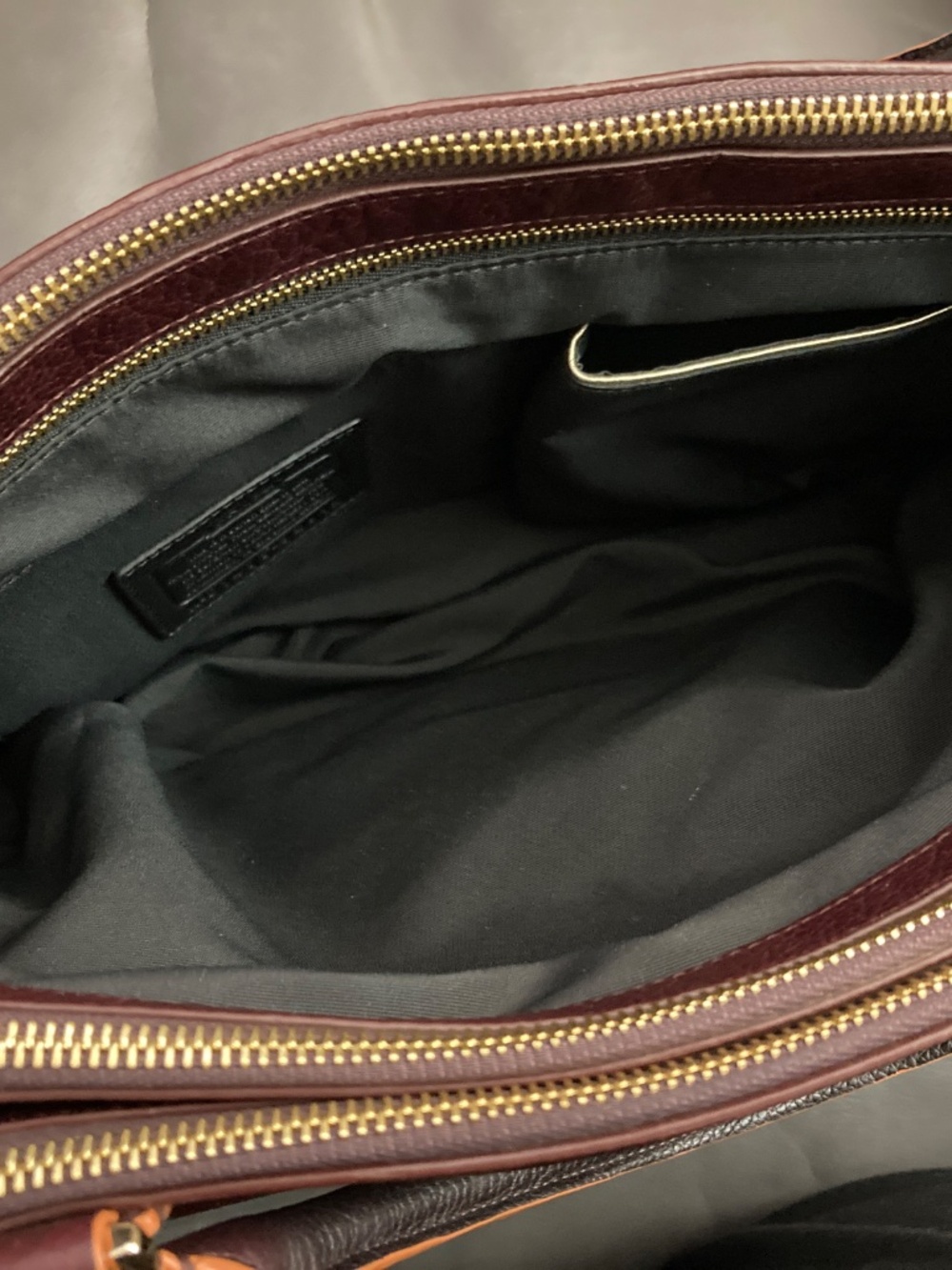Coach Burgundy and Tan Leather Crossbody Satchel - Picture 13 of 14